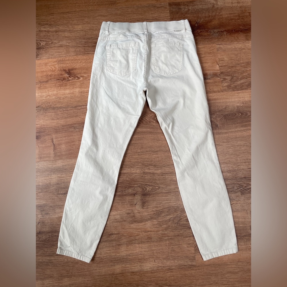 Toad & Co womens skinny pants size 10 off white organic cotton sustainable - Picture 2 of 11